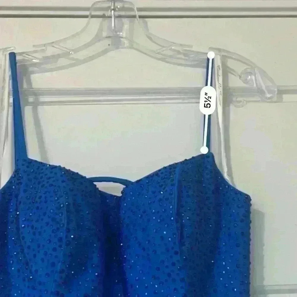 royal blue cinderella divine prom dress size 6 - Picture 5 of 14